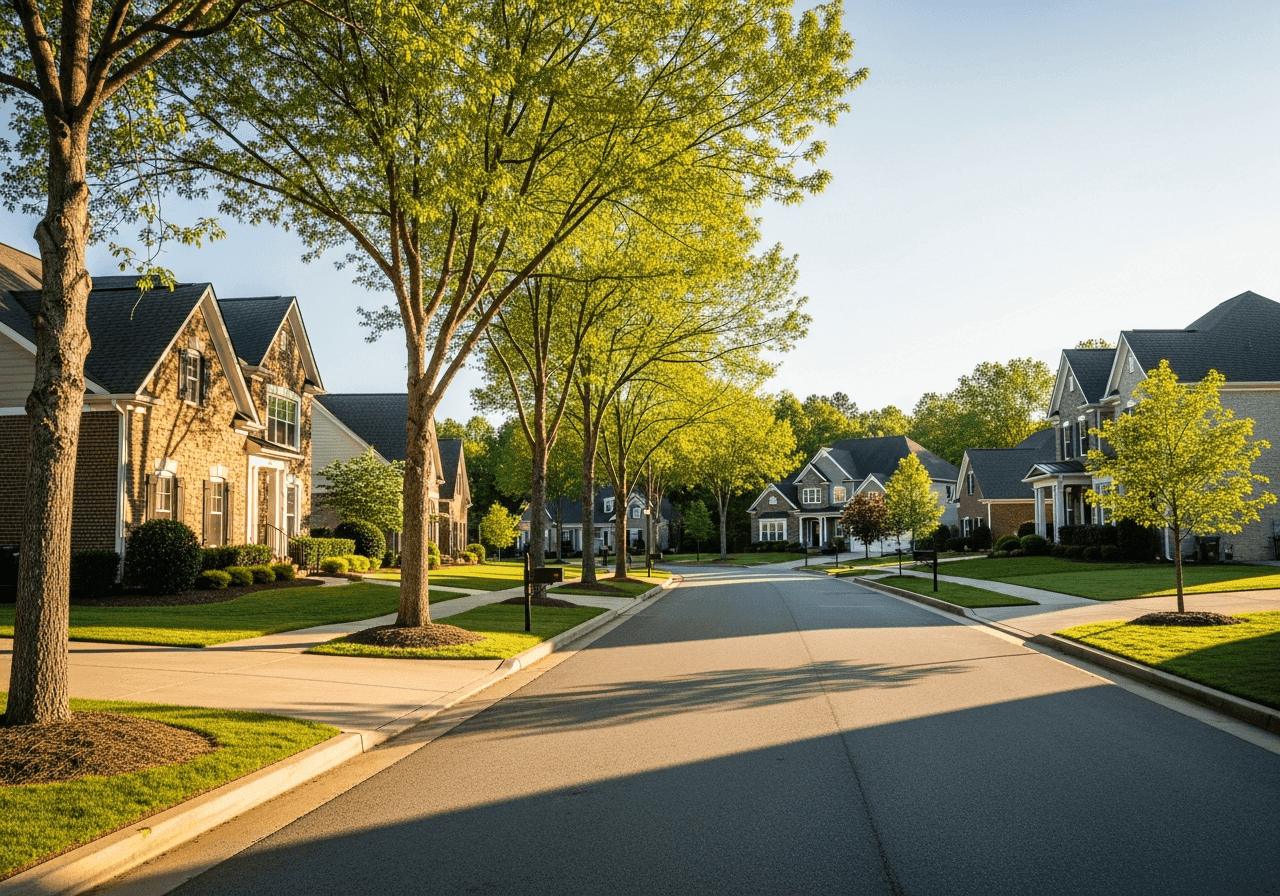Tree-lined Raleigh neighborhood